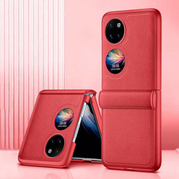 Huawei P Serie Einfarbig PU Mode Handyhülle Huawei P50 Pocket – Bild 5