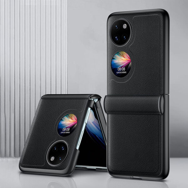 Huawei P Serie Einfarbig PU Mode Handyhülle Huawei P50 Pocket – Bild 3